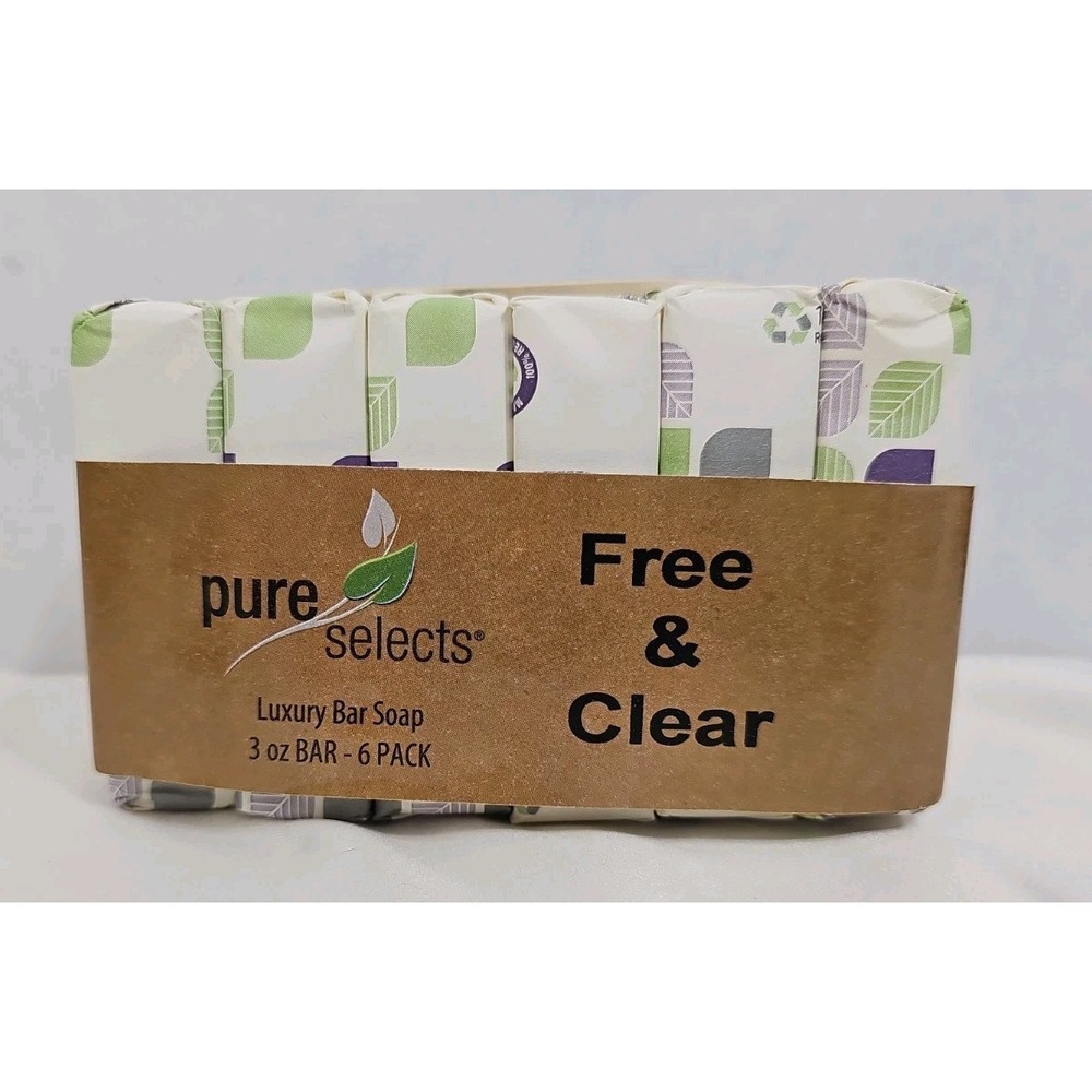 Pure Selects Free & Clear Oatmeal Bar Soap 6 Bar Lot, 3oz. each FRESH!!